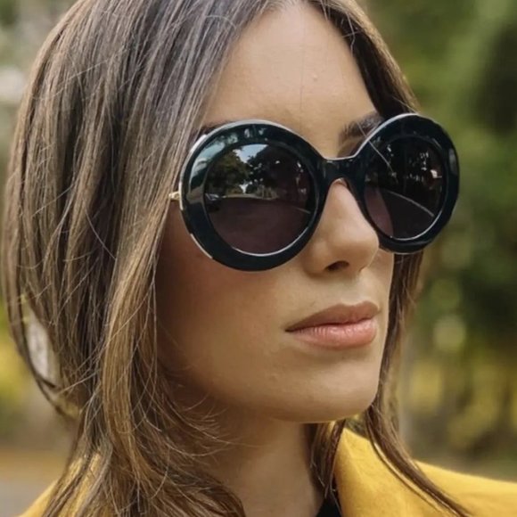 Carolina Herrera Sunglasses CH0020 Violet Oval Round Oversized Acetate - Picture 16 of 16